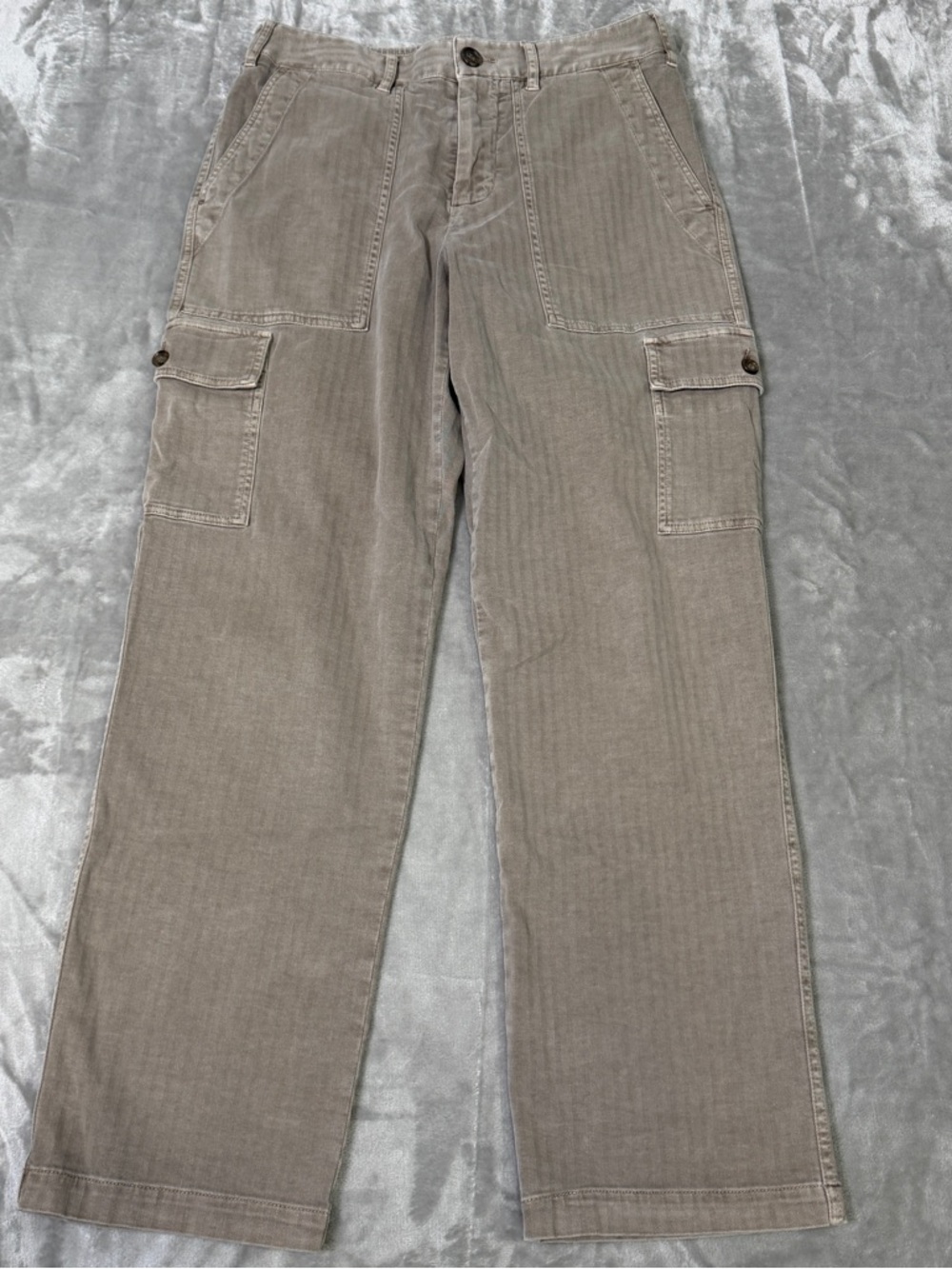 James Perse Herringbone Utility Trouser Green Women's Size 2 WHBS1023